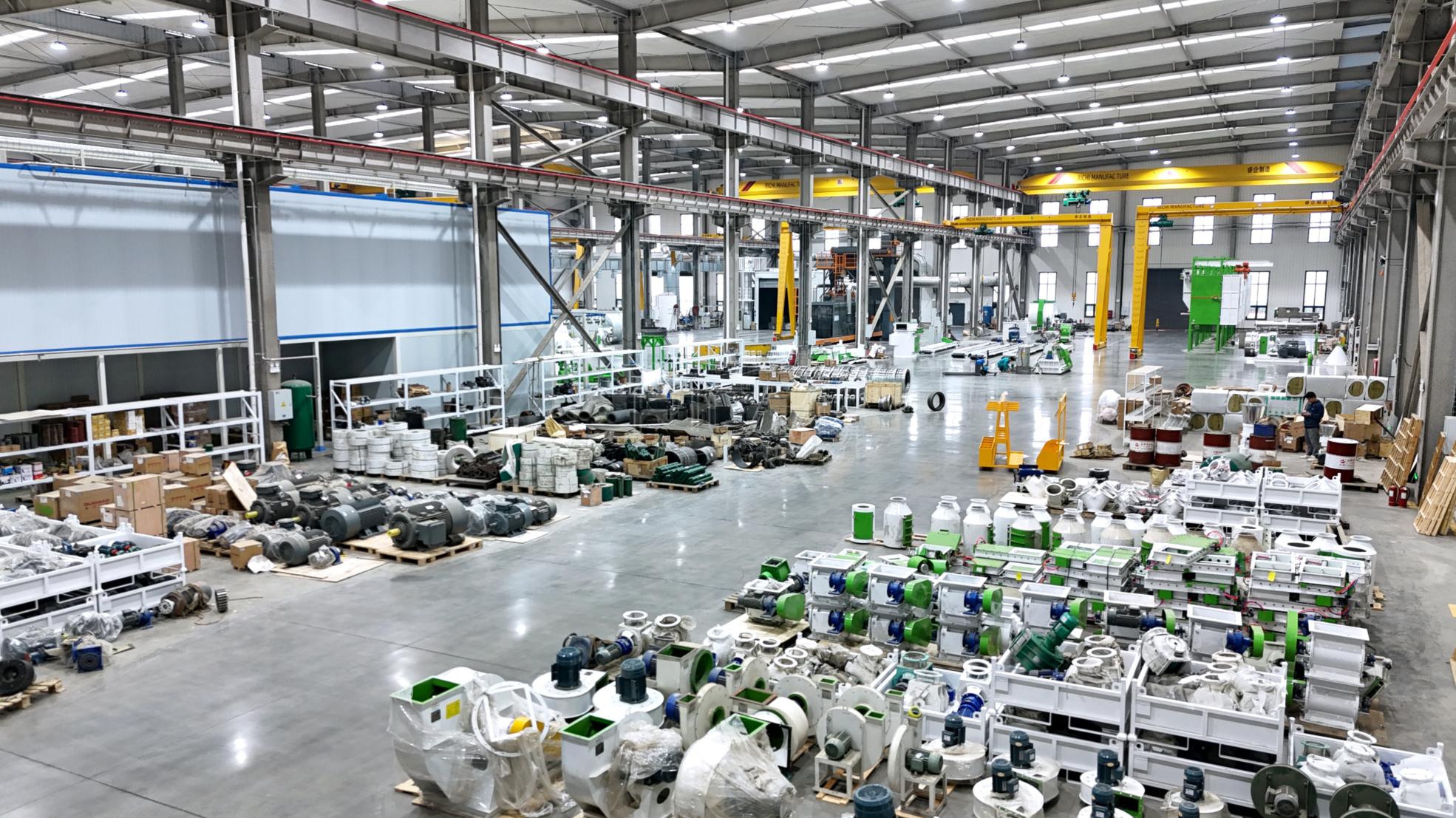 RICHI pellet equipment factory shown as visual context for supplier capability review