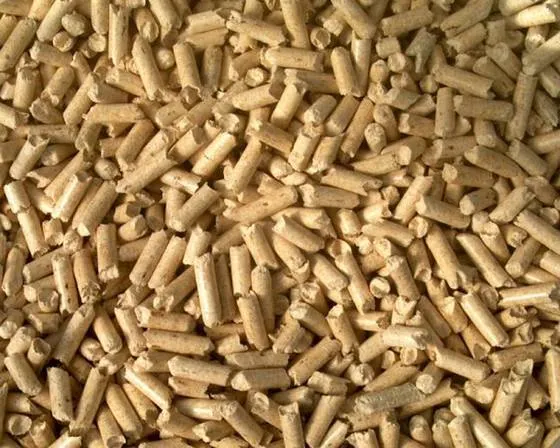 Close-up view of peanut shell pellets produced by peanut shell pellet mill machine
